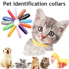 12 Adjustable Newborn Puppy Kitten ID Collar Bands Breeders Whelping Pet 