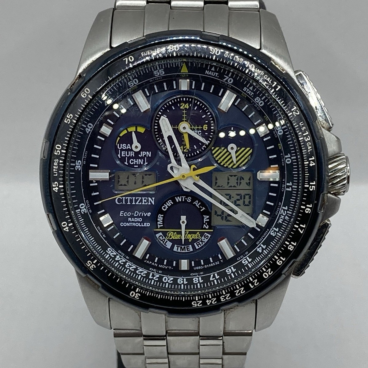 【朔】ショートオーバル[26578]変更６点 Citizen Promaster Skyhawk Eco Drive A-T Blue Angels Edition Steel