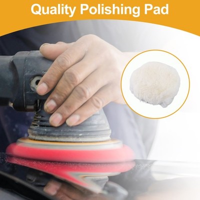 1Pc 5'' 125mm Universal Woll-Polier-Buffing-Pad Woll-Polier-Wachs-Pad Woll-Weiß