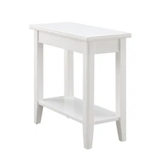 Laurent End Table, Solid Wood, Bottom Display Shelf, Narrow, Easy-Assembly, f...