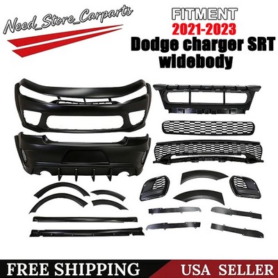 Fit For 2015-2023 Dodge Charger Hellcat Style Widebody Kit Front & Rear Bumper