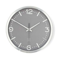 Nedis Funk Wanduhr Lautlos 30Cm Grau Aluminium Dcf Analog Modern Wohnzimmer Uhr