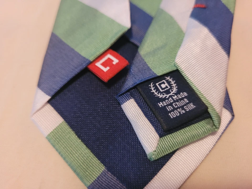 Lote de 4 chaps corbatas para hombre tono de rayas verdes y diamantes Foto 4 de 4