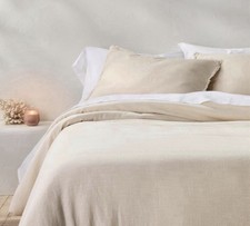 Full/Queen Heavyweight Linen BlendComforter  Sham Set Natural - Casaluna  :