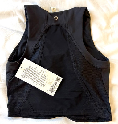 Lululemon Mesh Panel Training Regal Tank Gr. 4 UK 8 Brandneu Schwarz Gym Yoga