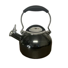 Chantal 1.8 QT Enamel on Steel Whistling Tea Kettle Teapot Dark Grey or Black