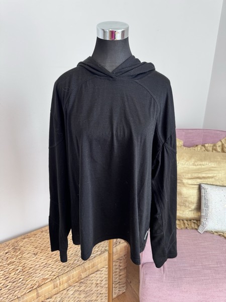 Aje Athletica Women’s Black Hooded Pullover Top – Size 14