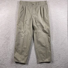 Dockers Pants Mens 38x30 (Fits 37x28) Khaki Beige Classic Pleated Cotton Vintage
