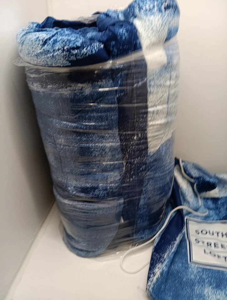 Juego de cama edredón South Street Loft azul blanco Foto 3 de 4