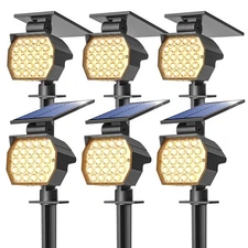 Solar Spot Lights Outdoor,23 LEDs Landscape Lighting with Auto On/Off and 3 L...