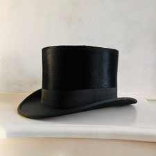1930s Silk Top Hat   Men's Black Formal Hat with Original Box