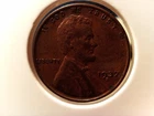 1937-S Lincoln Wheat Cent Brown Lightly Circulated I-2 AU Condition