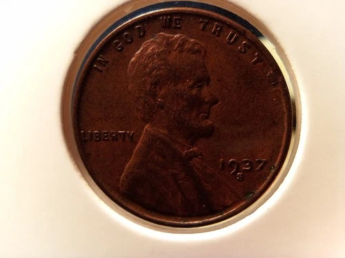 1937-S Lincoln Wheat Cent Brown Lightly Circulated I-2 AU Condition