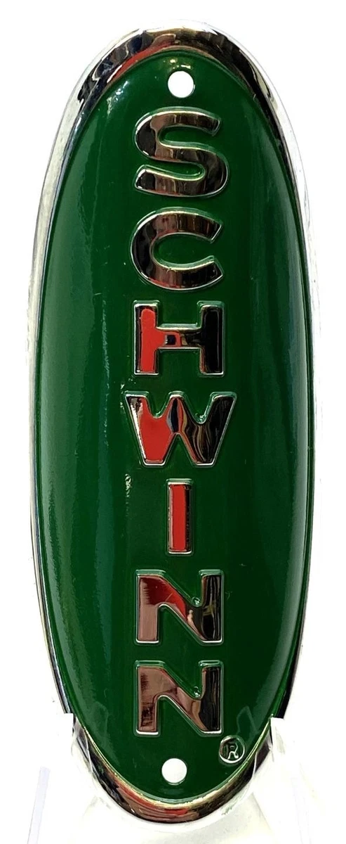 Vélo Ancien Vintage Vélo Schwinn Badge Tête Crest Emblème Panneau Tête