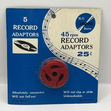 Lebonic Stereo 45 RPM Record Adaptors 5 Pieces Vintage Made in the U.S.A