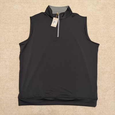 Peter Millar Crown Sport Galway Quarter Zip Vest Mens XL Iron/Gray NWT Golf