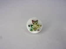 10 Iridescent Teddy Bear Buttons Rainbow Foil Novelty Baby 13mm White E74