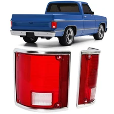 Tail Lights Lamps w/Chrome Left & Right For 73-91 Chevrolet C10 K10 GMC Sierra