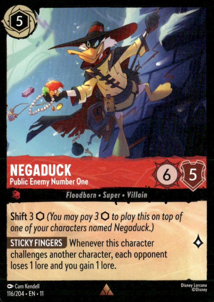 Negaduck - Public Enemy Number One 116/204 Rare Winterspell Lorcana Near Mint