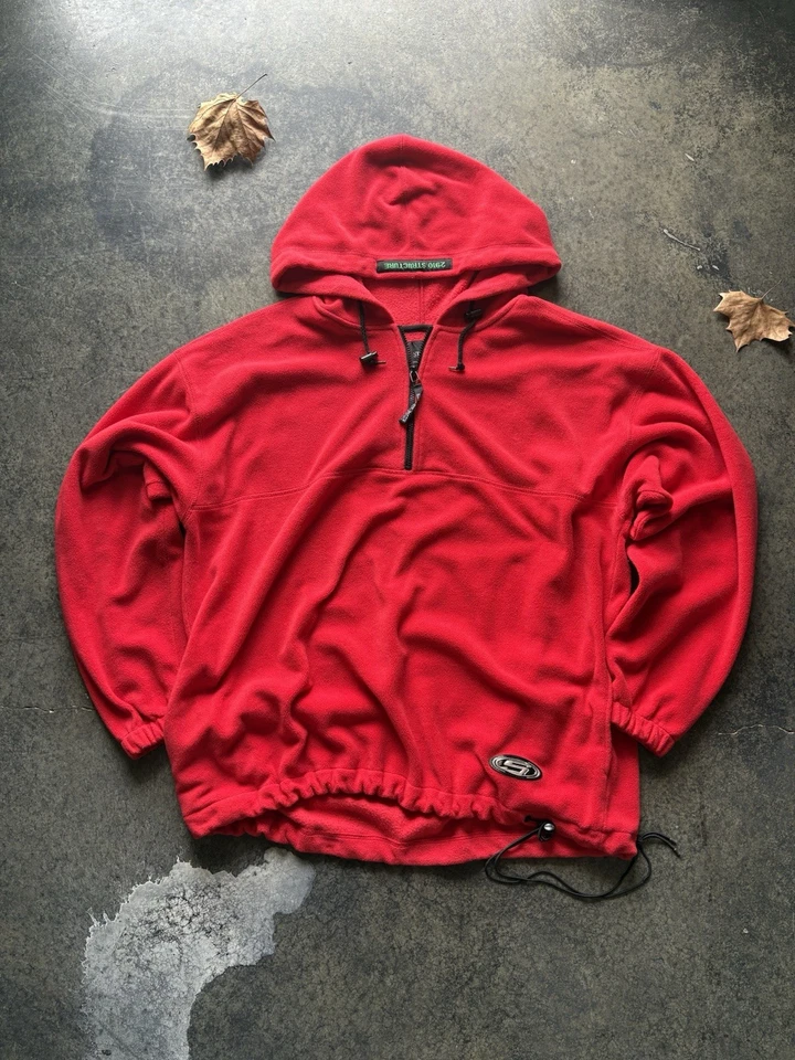 Sudadera con Capucha Pullover Suelta Exterior Para Hombre Talla Grande Y2K L De Colección Años 90’s Rojo Ski Tek Gear Foto 2 de 4