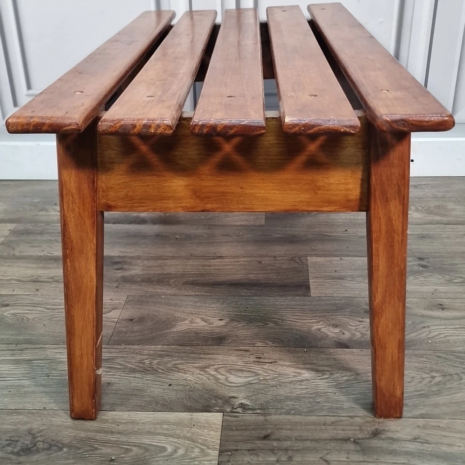 Vintage Danish MCM Mid Century Modern Wooden Slatted Atomic Coffee Table Retro - Image 3 of 4