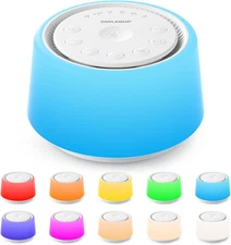 White Noise Machine with Night Light, 30 Soothing Sounds Portable Sound Machine 