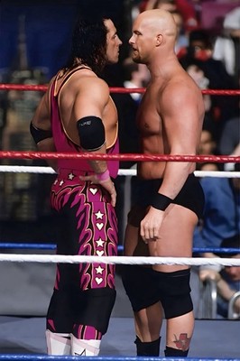 WWE GIANT 24  X 36  POSTER - BRET HITMAN HART / STONE COLD STEVE AUSTIN