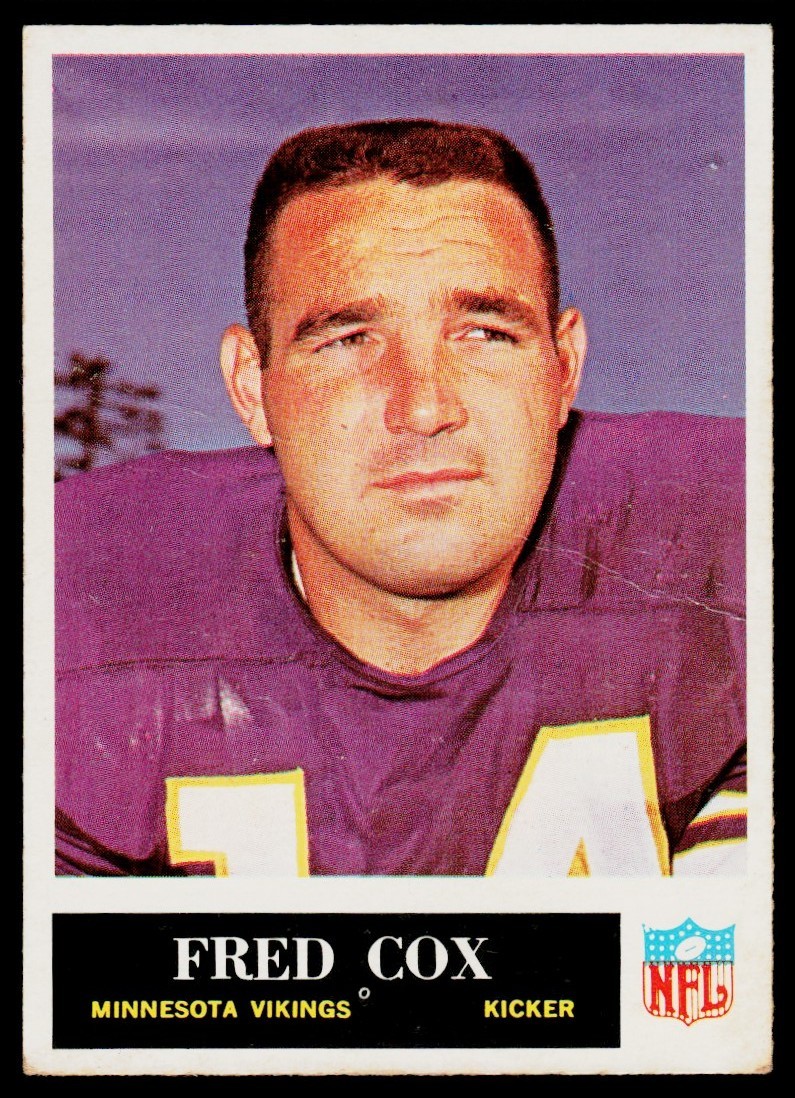 Fred Cox #104 Football Cards 1965 Philadelphia trading card — raw and PSA graded price guide