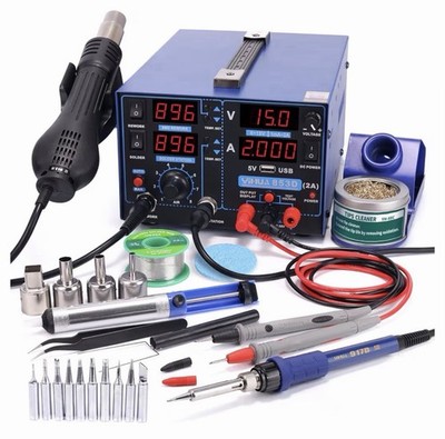 YIHUA 853D 2A USB SMD Hot Air Rework Soldering Iron Station, DC Power Supply