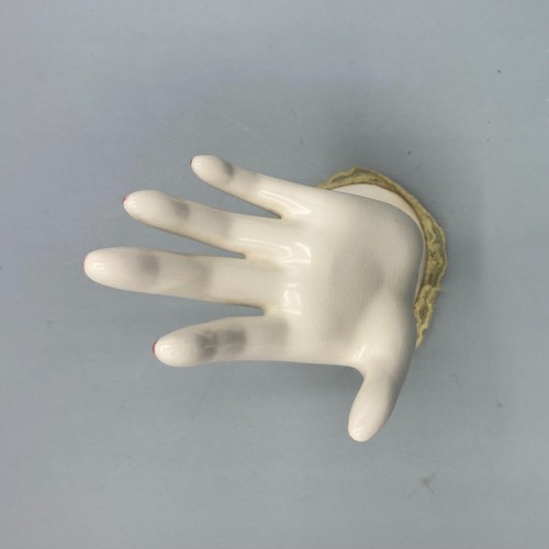 Porta anelli espositore gioielli a mano unghie dipinte in ceramica vintage - Foto 8 di 8