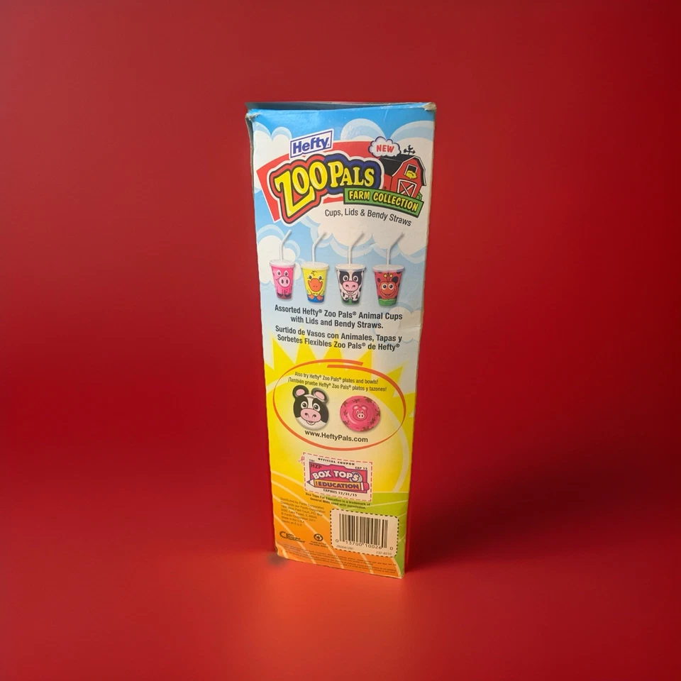 Zoo Pals Farm Animal Cups Lids Bendy Straws Vintage Pig Ladybug Hefty Vtg Open - Image 4 of 4