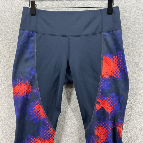 Athleta Leggings Womens Size Medium Blue Patterned Ankle Compression Yoga Run - Picture 3 of 12
