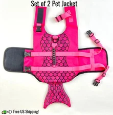 ASENKU Dog Life Jacket Pet Life Safety Vest for Swimming Boating Small Set of 2