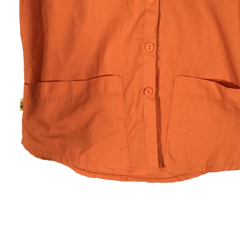 Camisa, Blusa Médica Peaches Uniforms Naranja Manga Corta Botón Frontal, Bolsillos XS Foto 3 de 4
