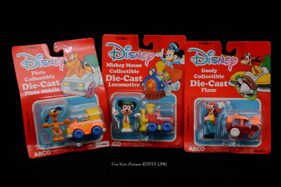 Disney Collectibles - Die-Cast Mickey, Pluto & Goofy - Arco Toys - New Old Stock