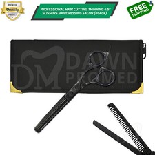 Hair Cutting Thinning Scissors 6.5" Hairdressing Salon Shears Black German Grade
