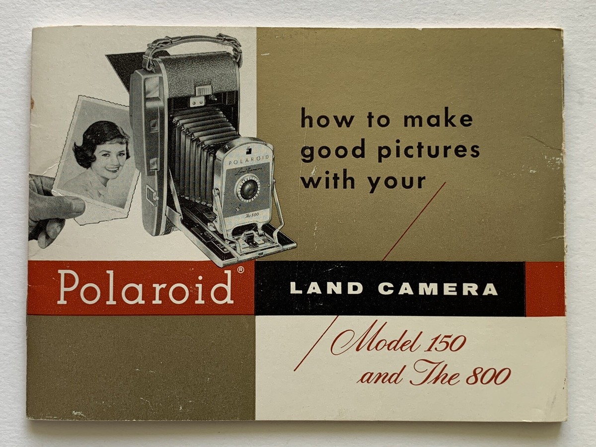 Vintage CAMERA MANUAL: 1950s Polaroid Land Camera Model 150 and