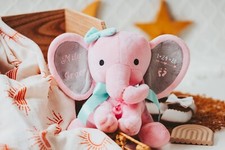 Bedtime Originals Twinkle Toes Pink Elephant Plush, Hazel