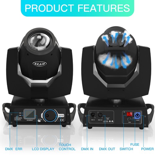 7R 230W Zoom Moving Head Beam Sharpy Light 16+8 Prism Strobe DMX Stage DJ Party - Picture 9 of 12