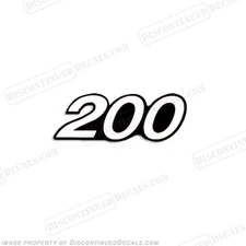 Fits Mercury Single "200" Decal - White Small (Front)