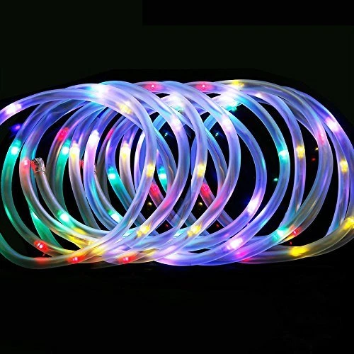 Solar 50/100LED Powered Rope Fairy String Lights Twinkle Outdoor Garden Xmas - Image 3 of 4