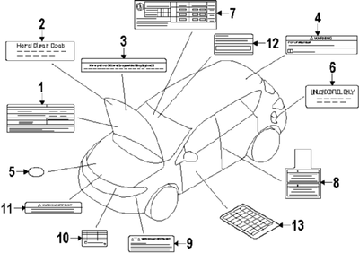 NISSAN 6017089909 GENUINE OEM CAUTION LABEL