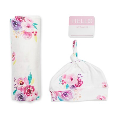 Lulujo | Set aus Mützchen | Muslin swaddle Mulltuch, Muslintuch, Swaddletuch
