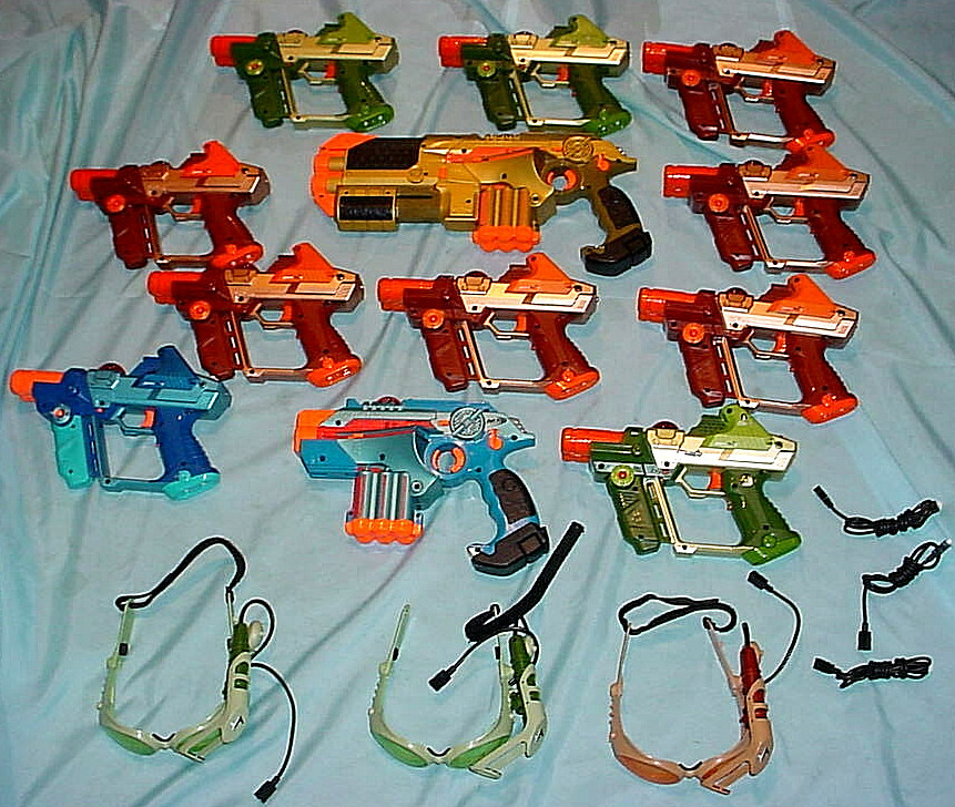 12 Nerf Laser Tag Gun Lot LAZER TAG Team OPS Blaster Tiger Phoenix LTX Glasses 12 Nerf Laser Tag Gun Lot LAZER TAG Team OPS Blaster Tiger Phoenix LTX Glasses