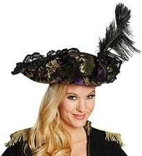 Piratenhut Pirat Hut Leder Look Seeräuber Karneval Fasching Mütze Piratin Barock