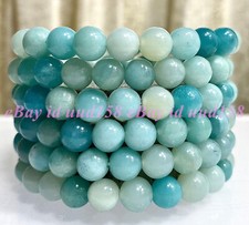 Wholesale Lot 6 Pcs Natural Amazonite 8mm 7.5 Crystal Healing Stretch Bracelet