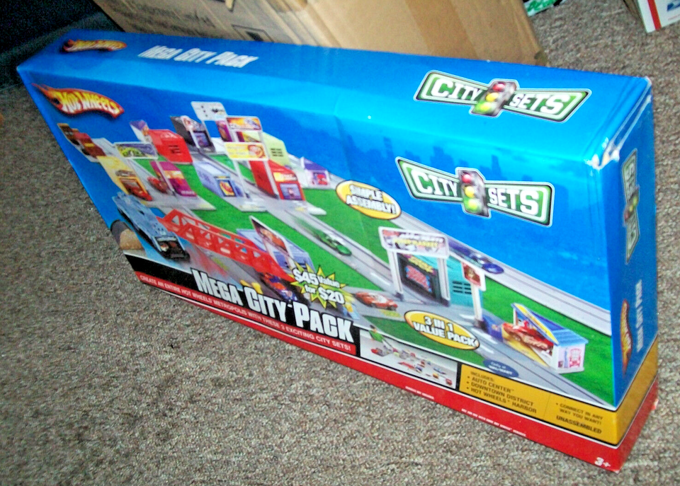 HOT WHEELS CITY SETS: MEGA CITY PACK PLAYSET NEW SEALED MATTEL WALMART ...