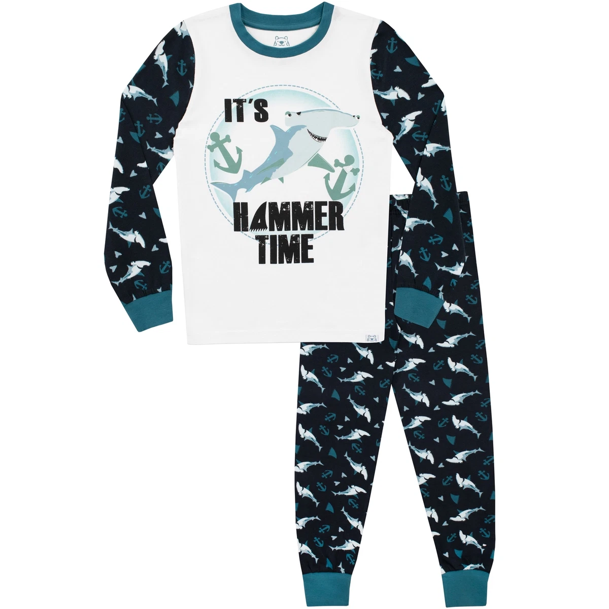 Shark Pyjamas Kids Boys 6 7 8 9 10 11 12 13 Years PJs Long Sleeve
