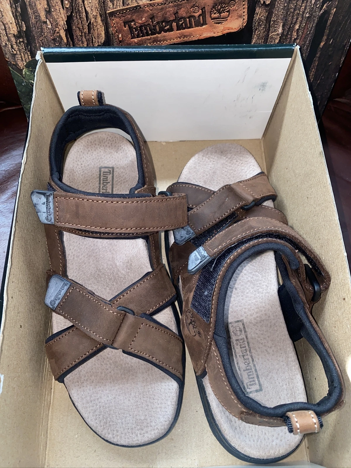 Timberland Sandalo in pelle trail escursionismo regolabile cinturino incrociato punta aperta 11 M