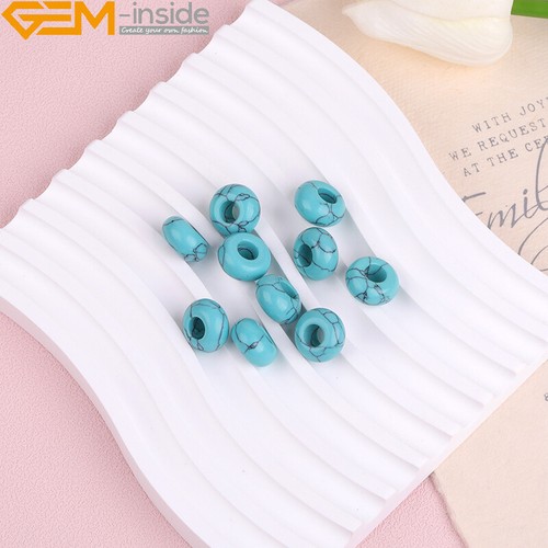 10 piezas espaciadoras cuentas de piedra natural rosquilla de jade para hacer joyas 14 mm Reino Unido - Imagen 28 de 108